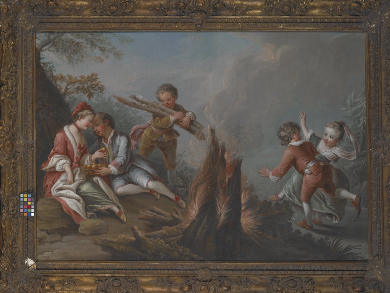 Pleasures Of Winter (olie på lærred) af Charles Joseph Dominique Eisen