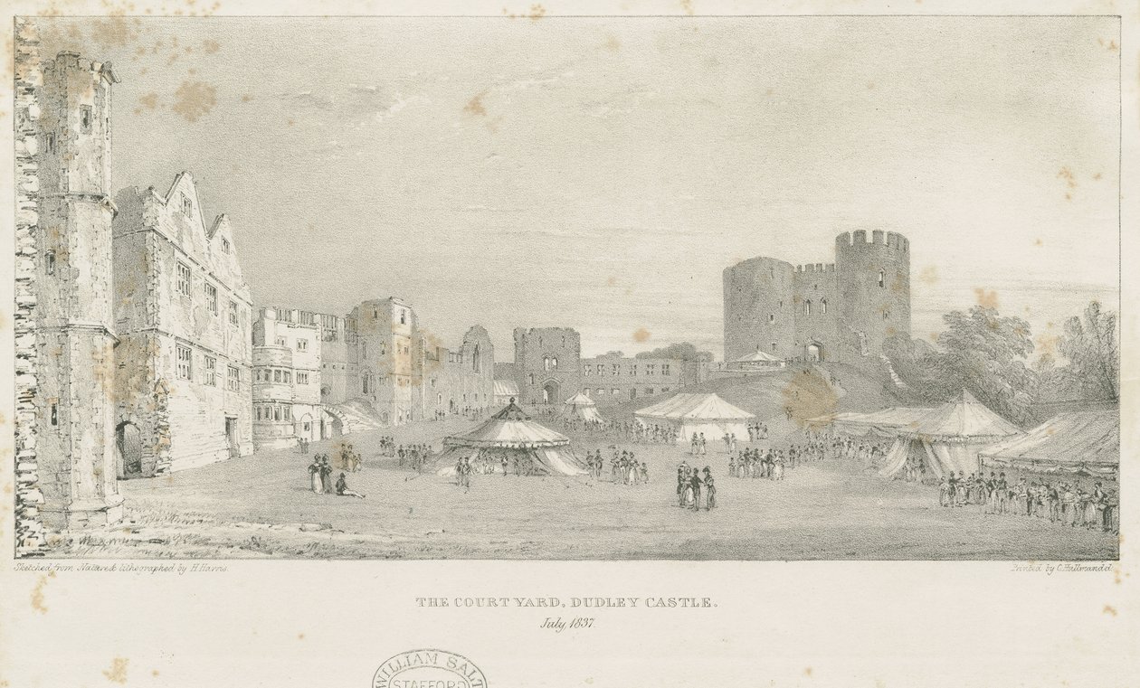 Dudley Castle - The Keep: litografi, juli 1837 (tryk) af Charles Joseph Hullmandel