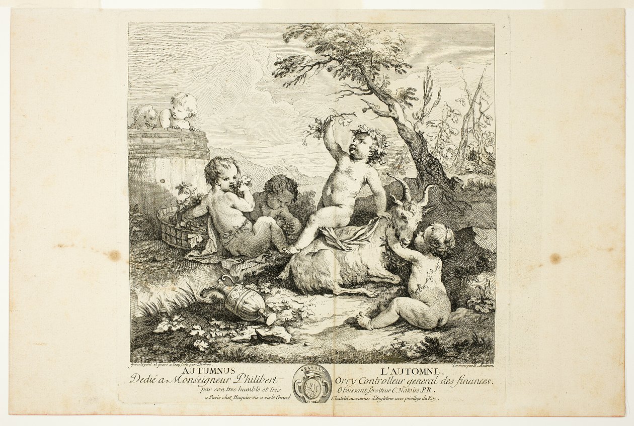 Efterår, tallerken tre fra De fire årstider af Charles Joseph Natoire