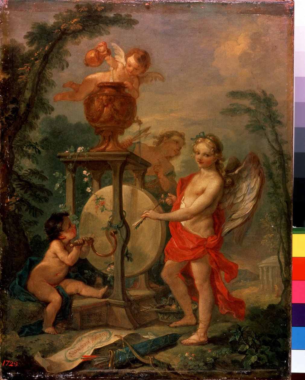 Amor skærper en pil. Maleri af Charles Joseph Natoire (Charles-Joseph Natoire af Charles Joseph Natoire