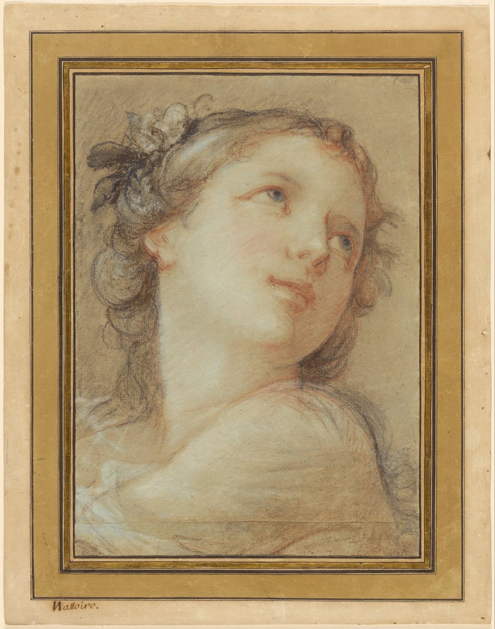 Hoved af en bacchante af Charles Joseph Natoire