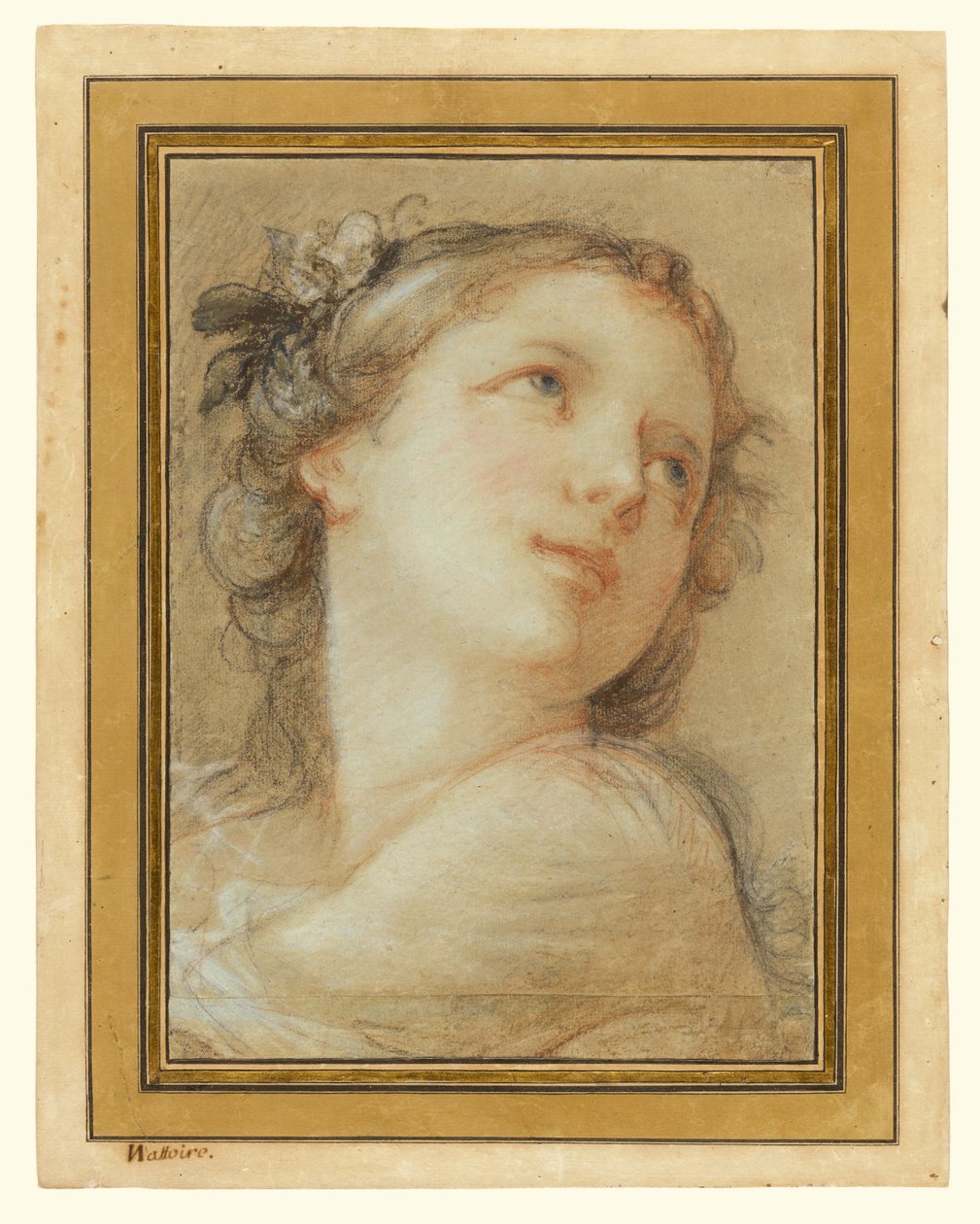 Hovedet af en bacchante af Charles Joseph Natoire
