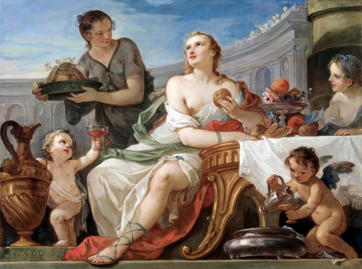 "Psykes festmåltid" Maleri af Charles Joseph Natoire (Charles-Joseph Natoire af Charles Joseph Natoire