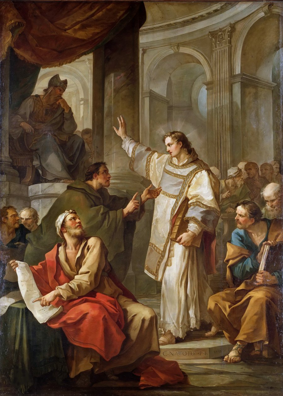 Den hellige Stefanus foran ypperstepræsten og de ældste i Sanhedrinet, 1745. af Charles Joseph Natoire