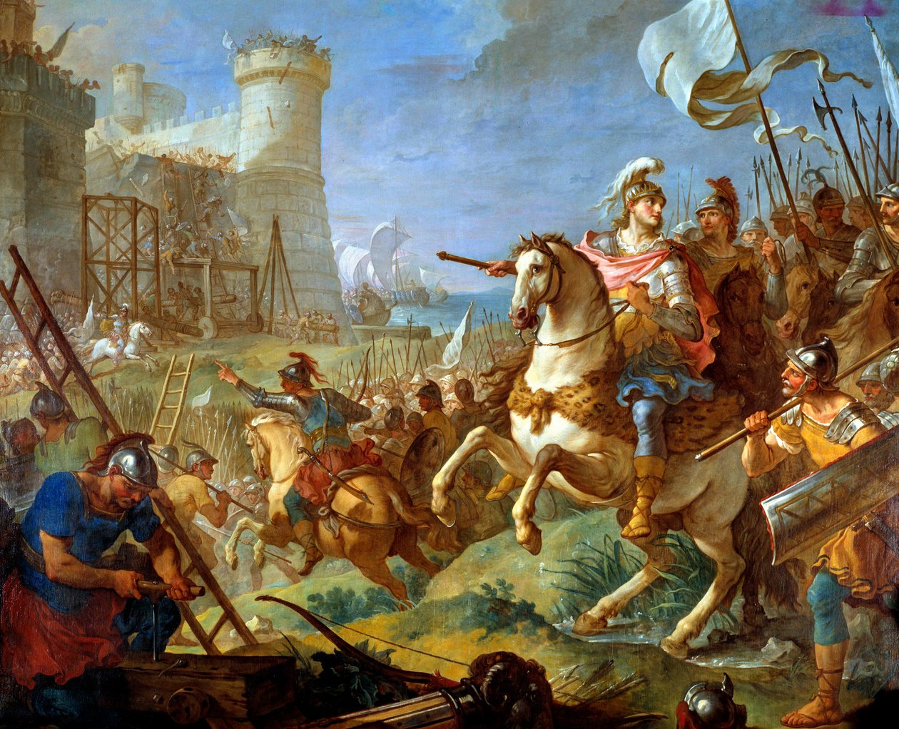 Belejring af byen Arles af Theodoric II, vestgoternes konge Maleri af Charles Joseph Natoire (Charles Joseph Natoire af Charles Joseph Natoire