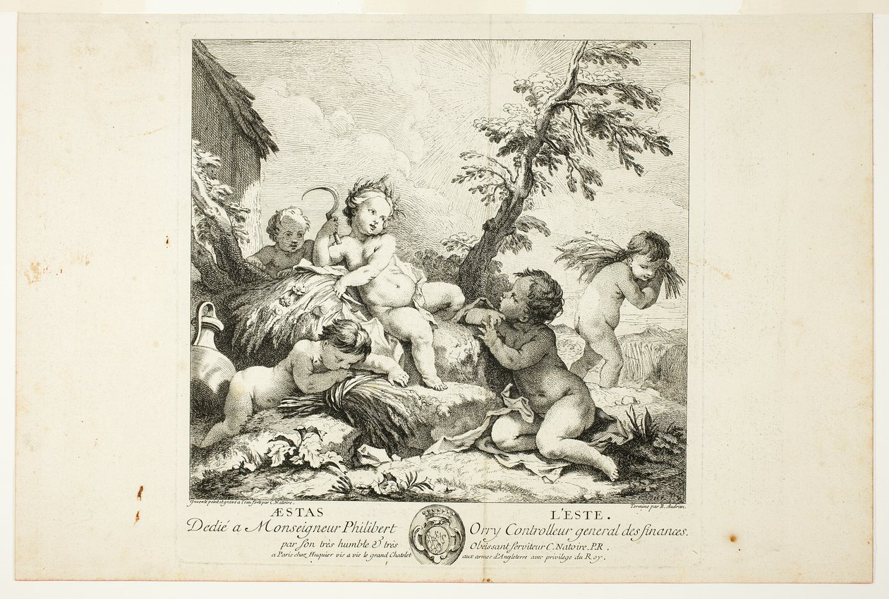 Sommer, tallerken to fra The Four Seasons af Charles Joseph Natoire