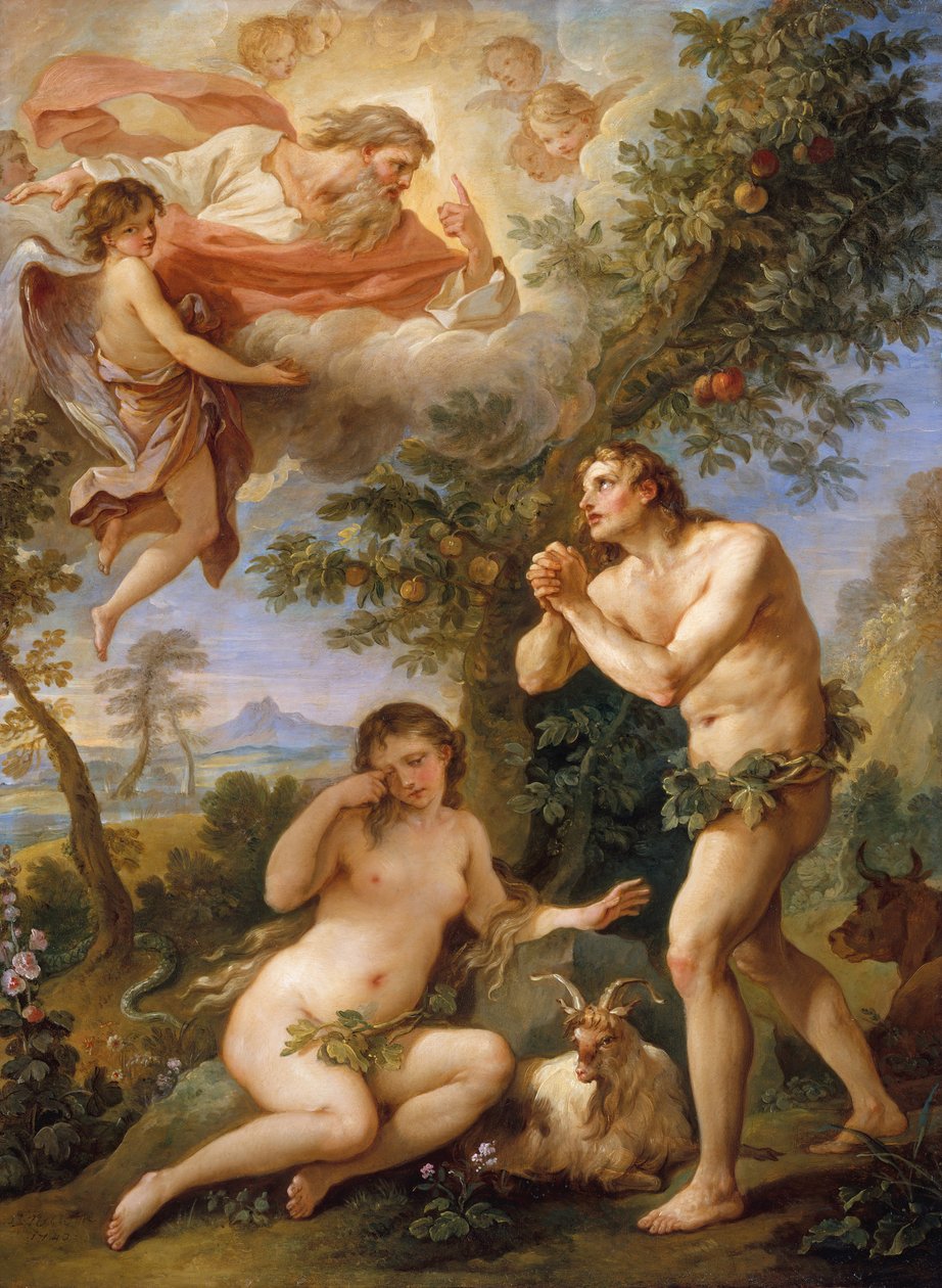 Irettesættelsen af Adam og Eva, 1740. af Charles Joseph Natoire