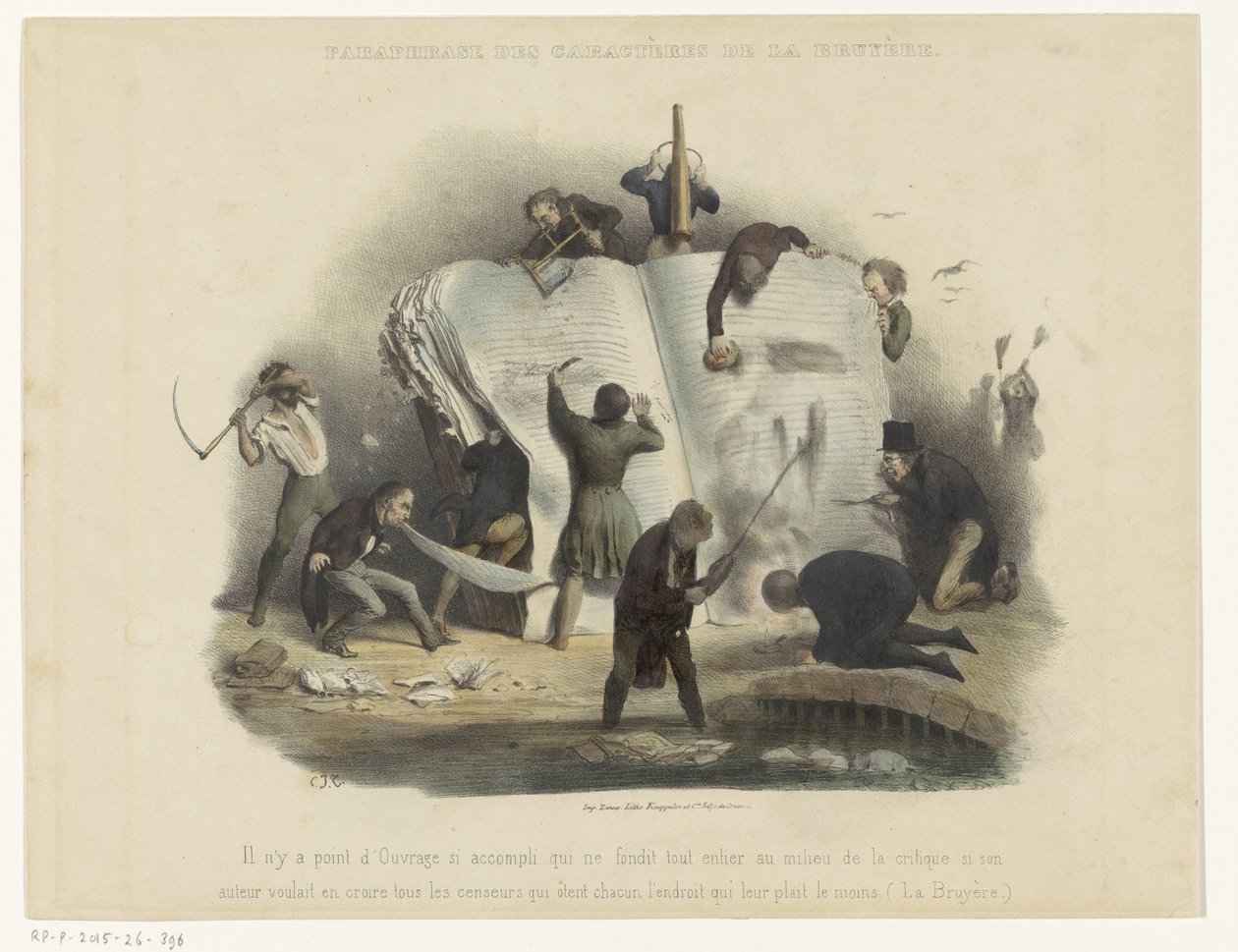 censurere op hån Omskrivning af La Bruyères karakterer (titel på objekt) af Charles Joseph Traviès