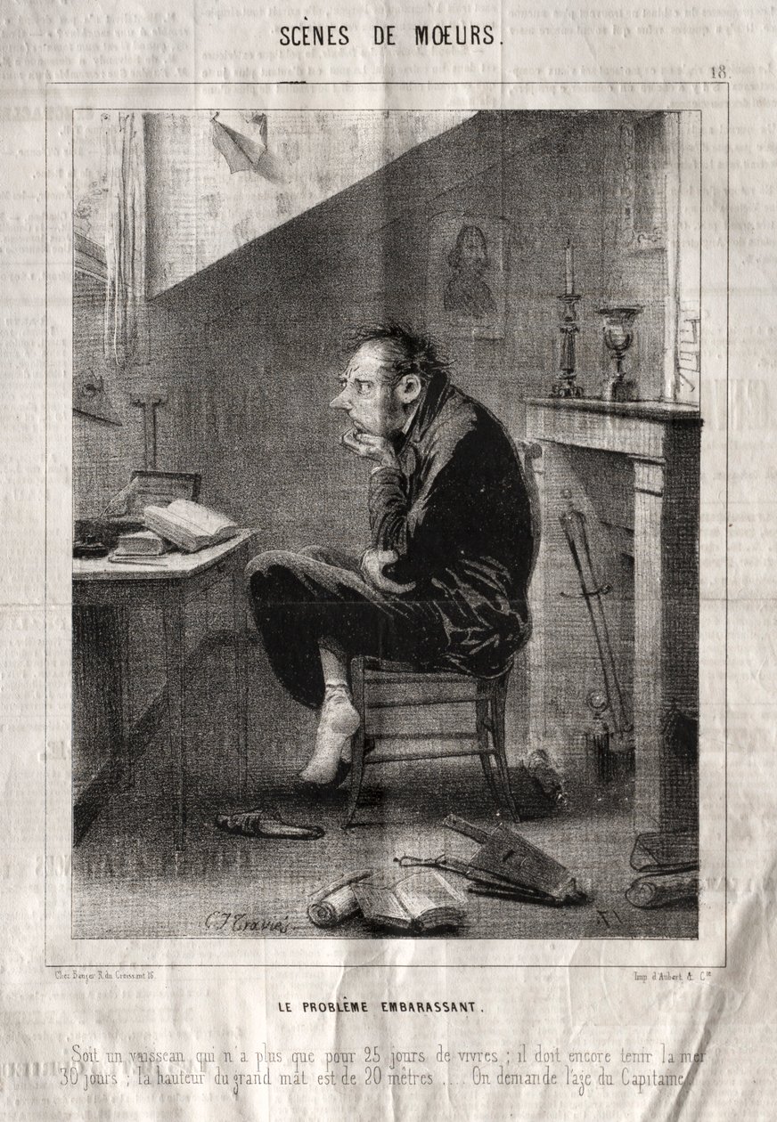 Scener af manerer: det pinlige problem.... af Charles Joseph Traviès de Villers