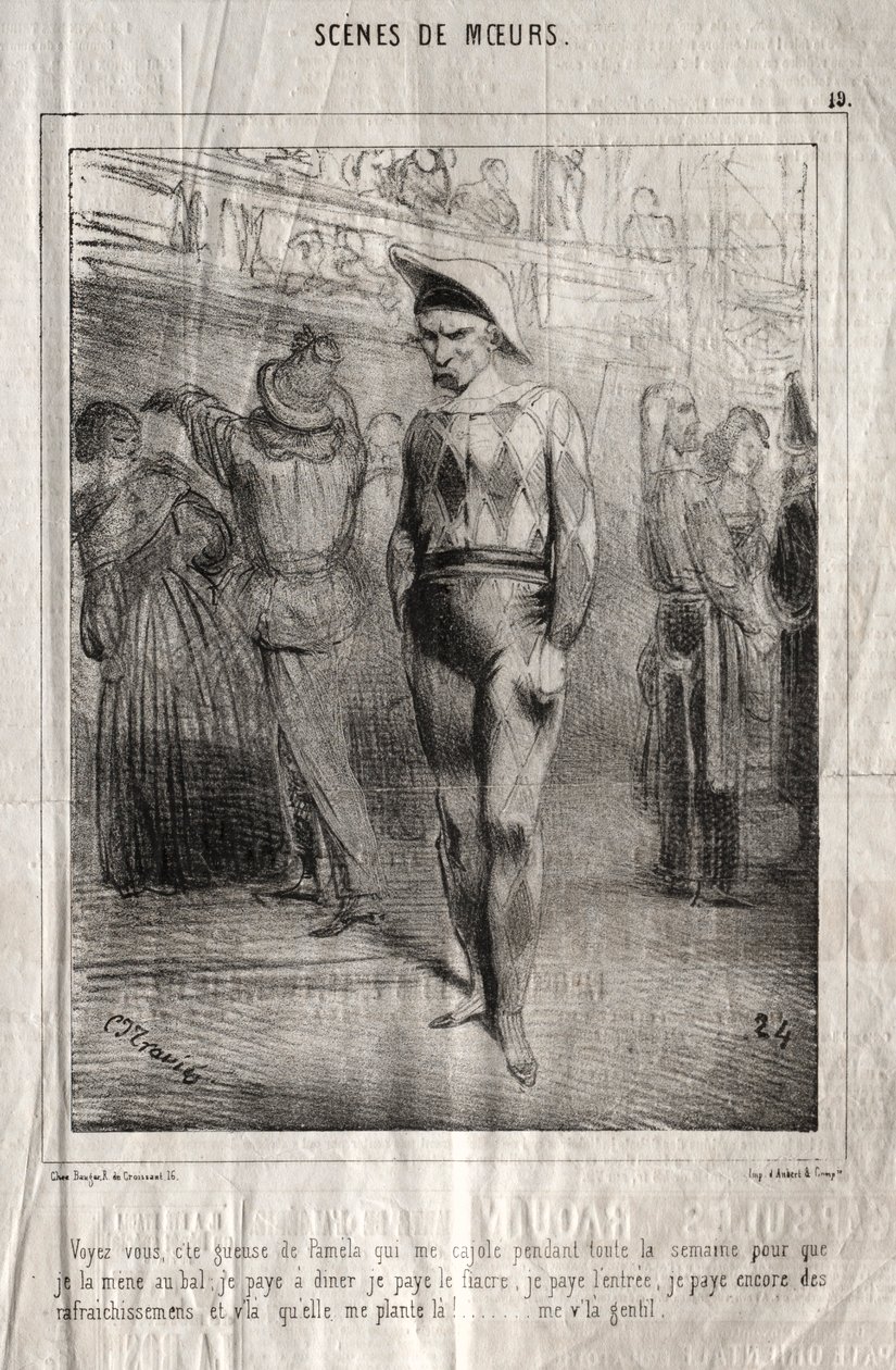 Scener med manerer: Ser du, denne replik fra Pamela, der nusser mig hele ugen.... af Charles Joseph Traviès de Villers