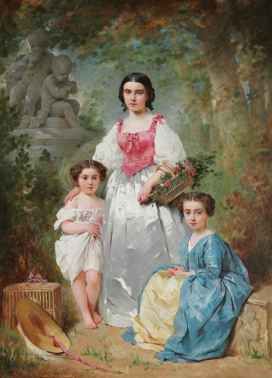 Portræt af familien Gros, 1860 af Charles Joshua Chaplin