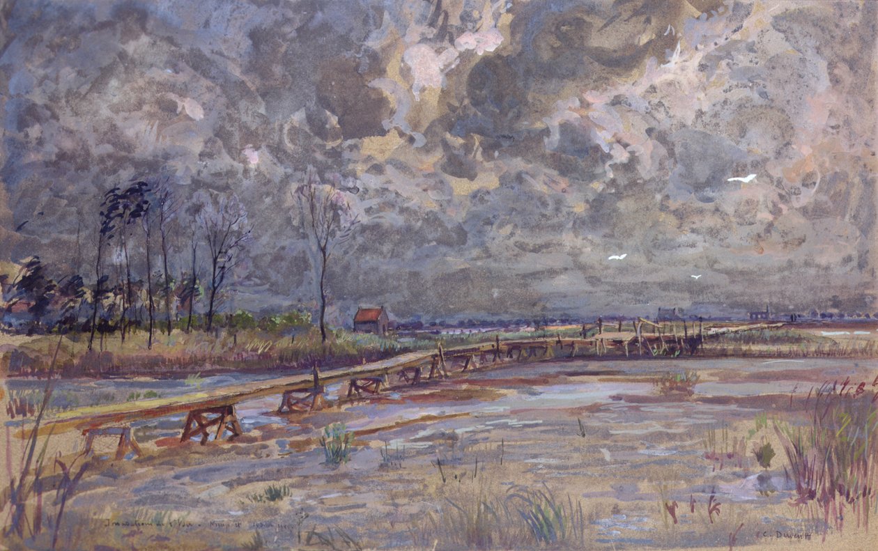 Oversvømmelse af Yser, Nieuwpoort af Charles Jules Duvent