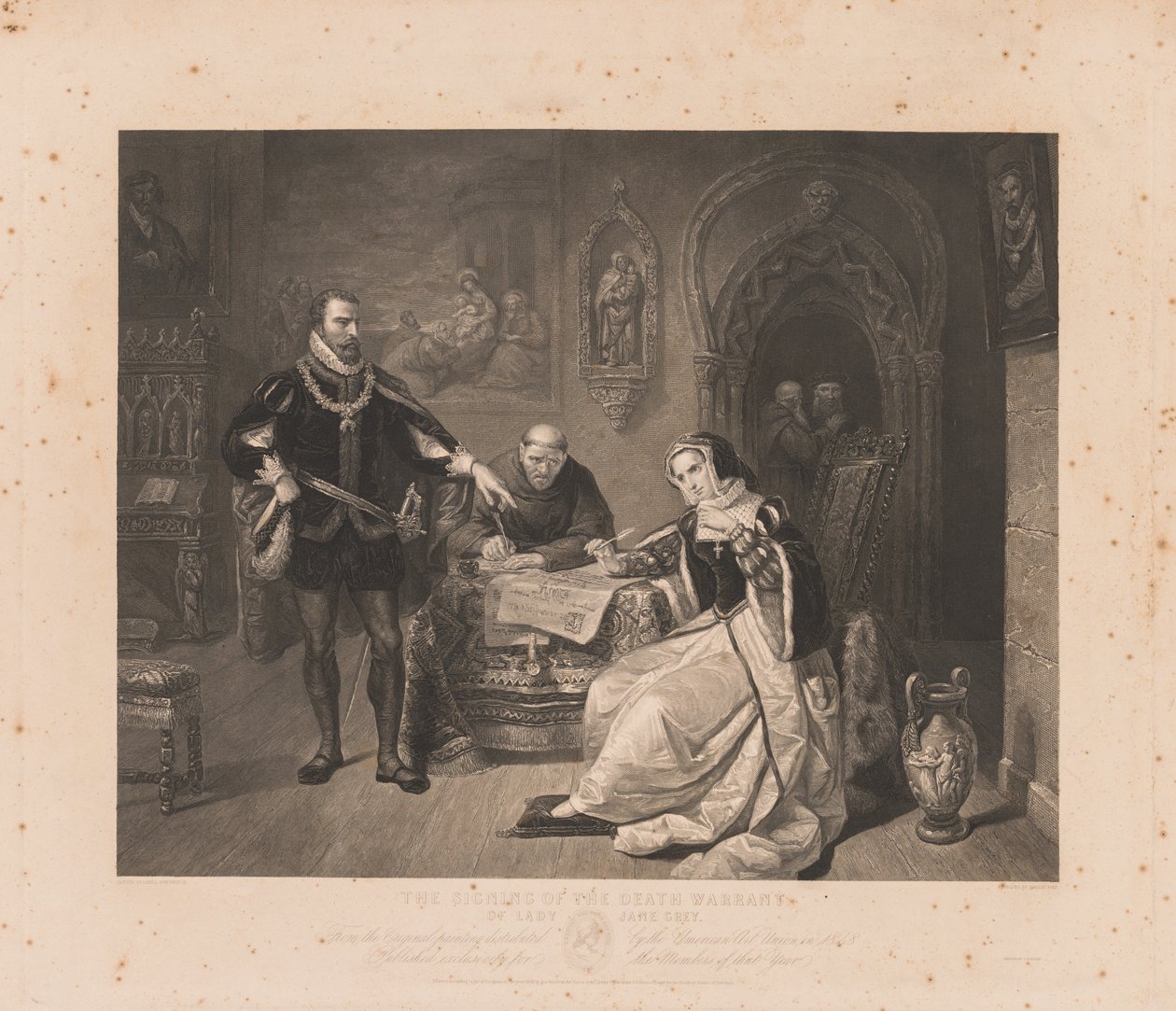 Signing of the Death Warrant of Lady Jane Gray. dani af Charles Kennedy Burt