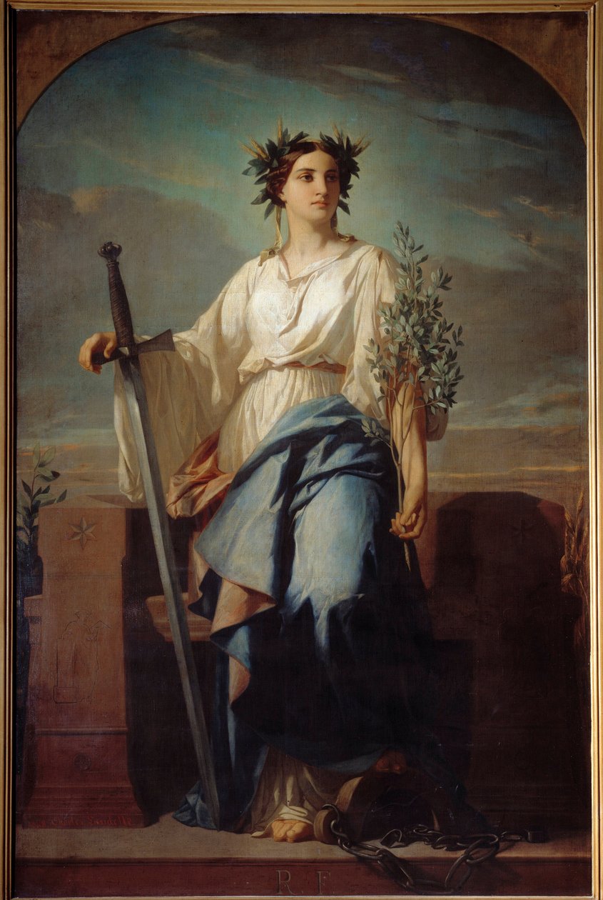 Allegoric Representation of the Republic Painting by Charles Landelledani af Charles Landelle