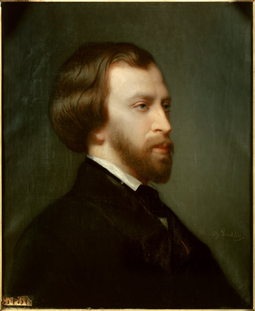 Portræt af Alfred de Musset (1810-1857) fransk digter i 1854 Maleri af Charles Landelle (1812-1908) af Charles Landelle