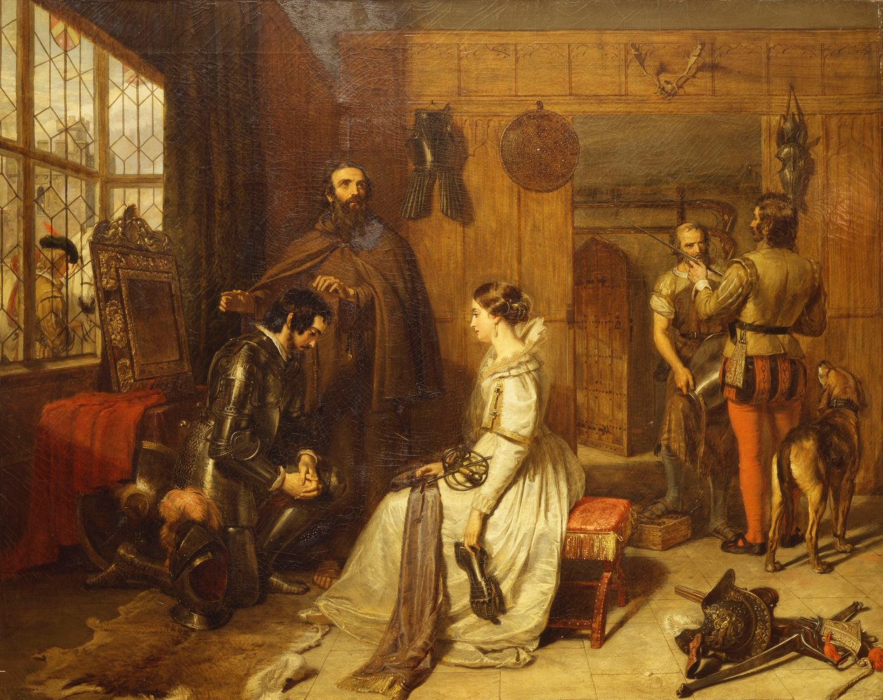 En afskedsvelsignelse - "Tal sandt om dit ridderskab og din ed", af Charles Landseer