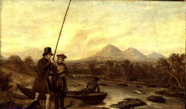 Laksefiskeri ved Eildon Hill af Charles Landseer