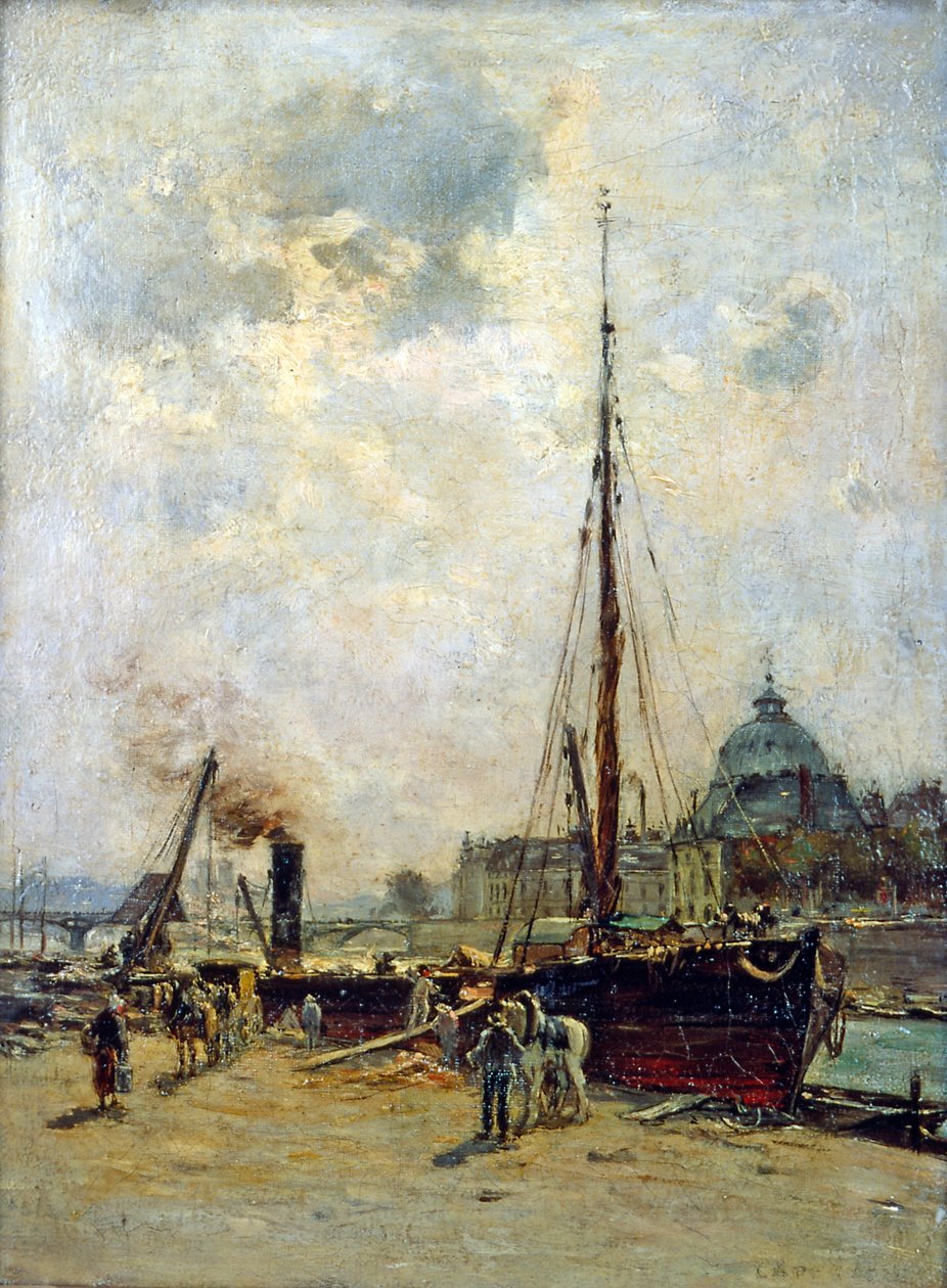 Udsigt over instituttet (olie på lærred) 1800-tallet af Charles Lapostolet