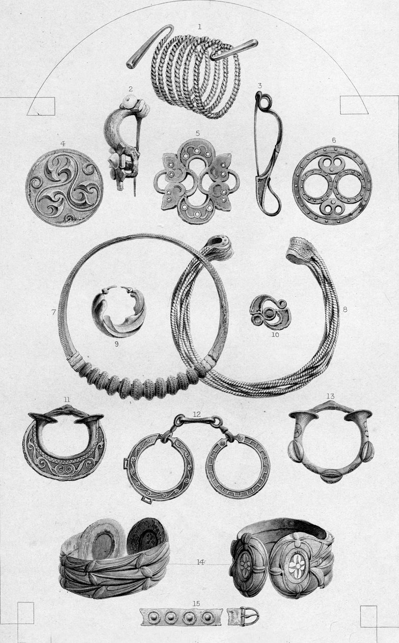 Keltiske relikvier. Personlige ornamenter af guld og bronze, 1886 af Charles Lawrie