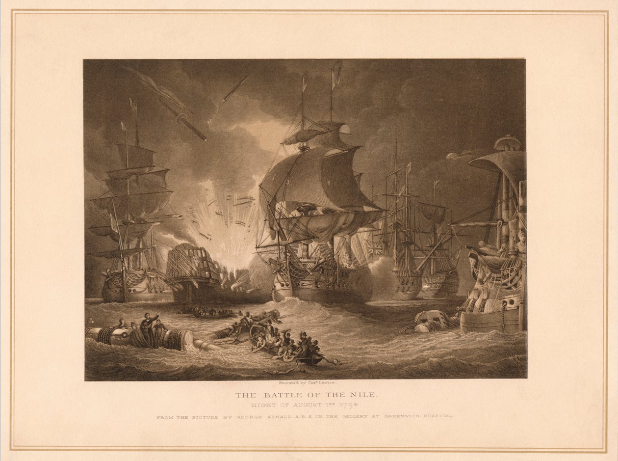 Slaget ved Nilen, 1798 1878 af Charles Lawrie