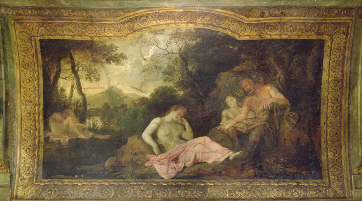 Loft på Hôtel La Rivière (detalje af Psyche sleeping), 1653 af Charles Le Brun