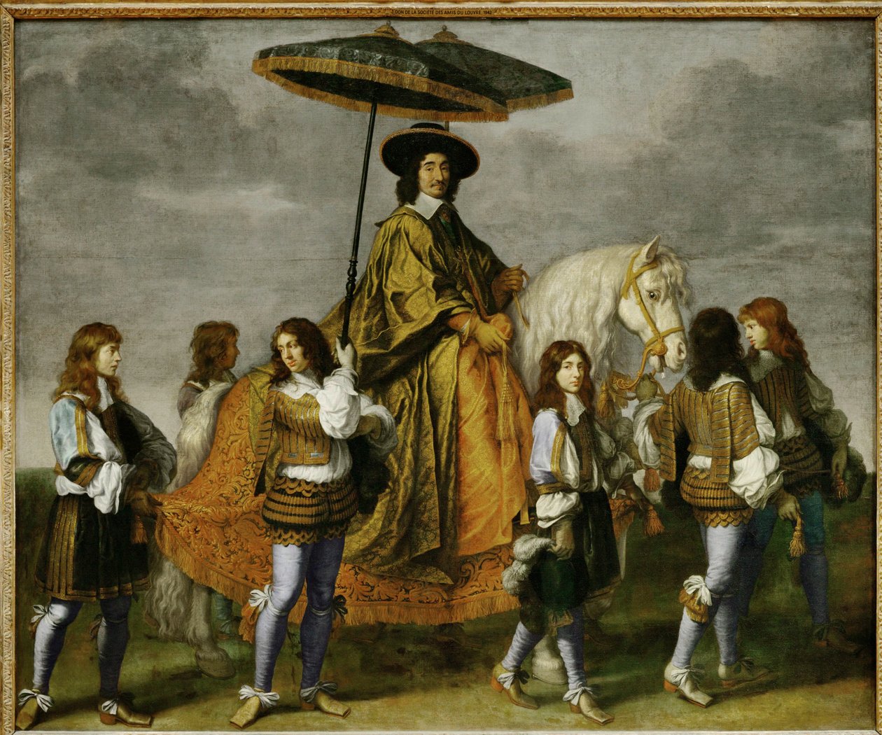 Kansler Pierre Seguier til hest, den unge Dauphin, senere Louis XIV ... af Charles Le Brun