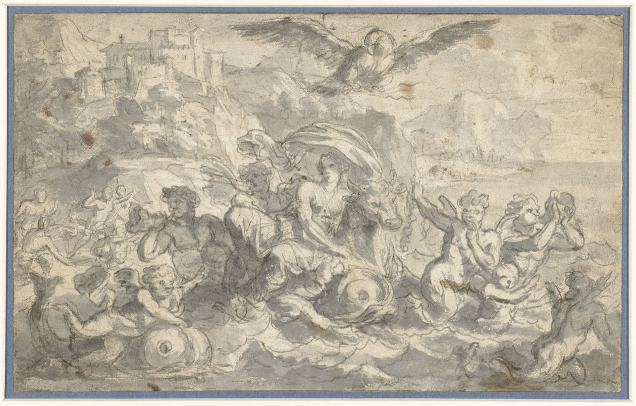 Europa og tyren omgivet af havguder af Charles Le Brun