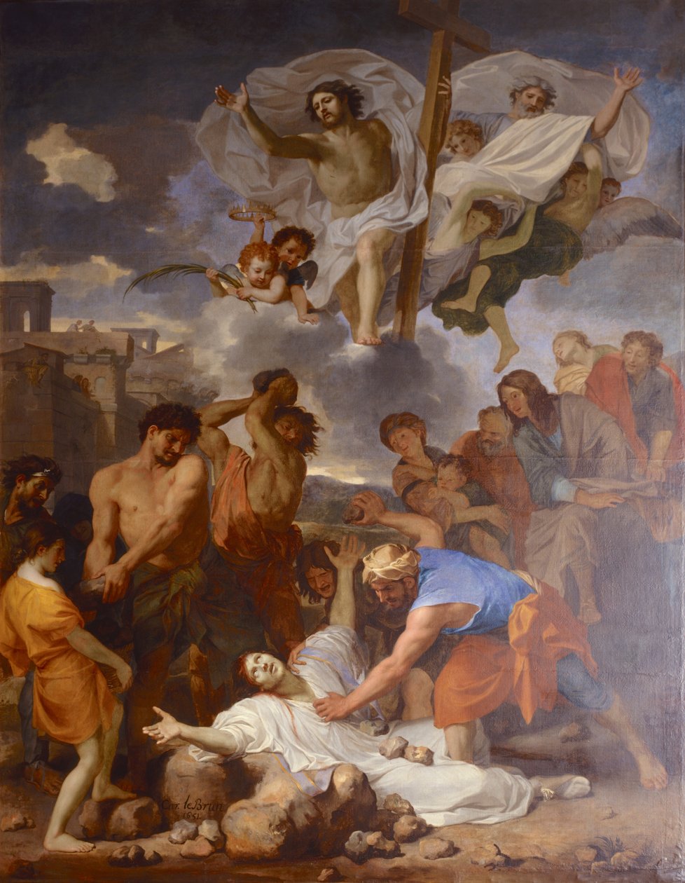 Fransk: Le Martyre de saint Étienne La Lapidation de saint Étienne af Charles Le Brun af Charles Le Brun