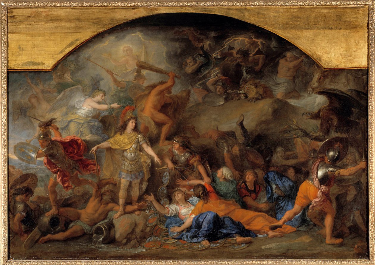 Holland War (1672-1679): "" Franche-Comte erobrede for anden gang i 1674"" Maleri af Charles Lebrun (Le Brun) (1619-1690) 1600-tallet søn. 0,93x1,4 m af Charles Le Brun
