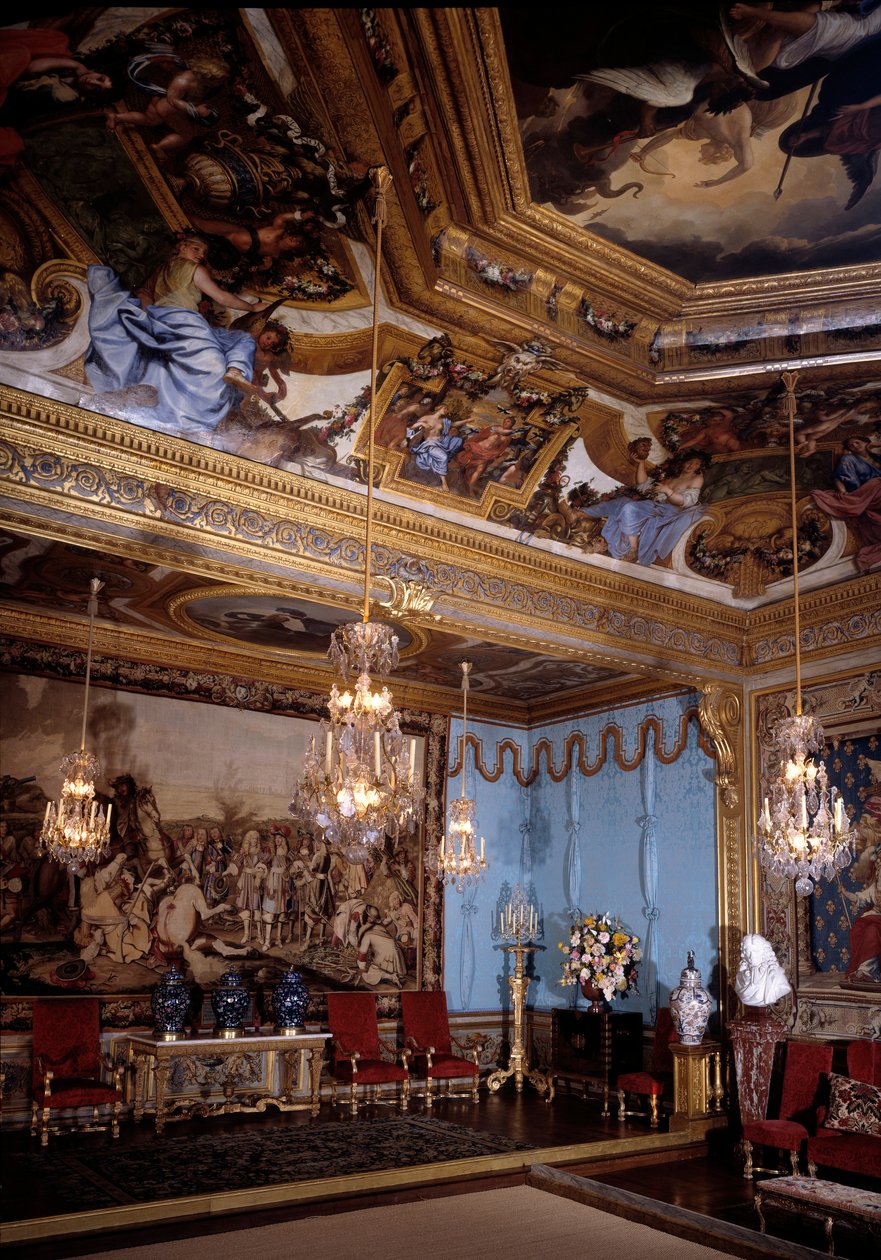 Musernes salon, slottet Vaux Le Vicomte (Vaux-Le-Vicomte). Indretning af Charles Lebrun (Le Brun) (1619-1690) af Charles Le Brun