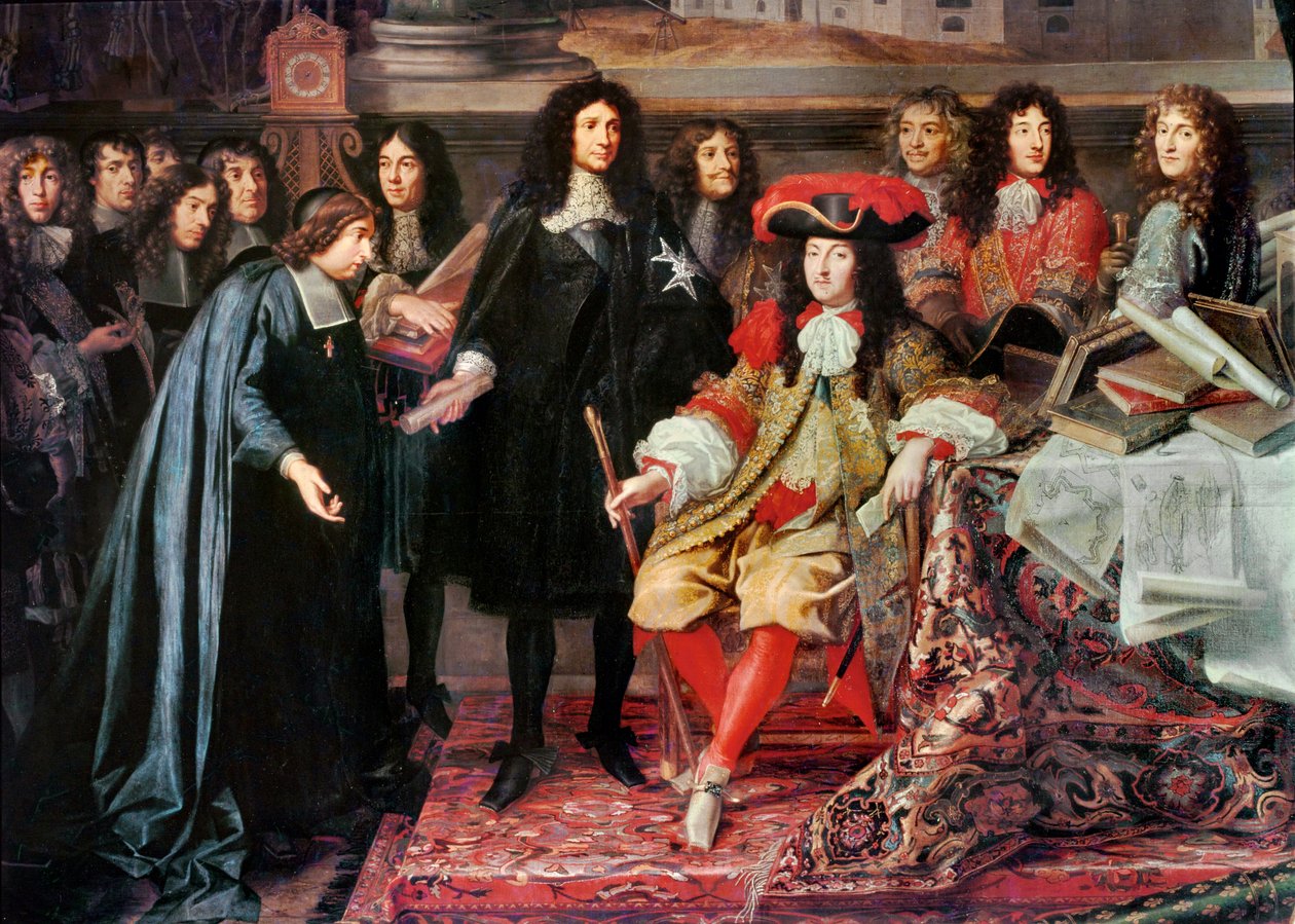 Ludvig XIV opretter videnskabsakademiet ... af Charles Le Brun