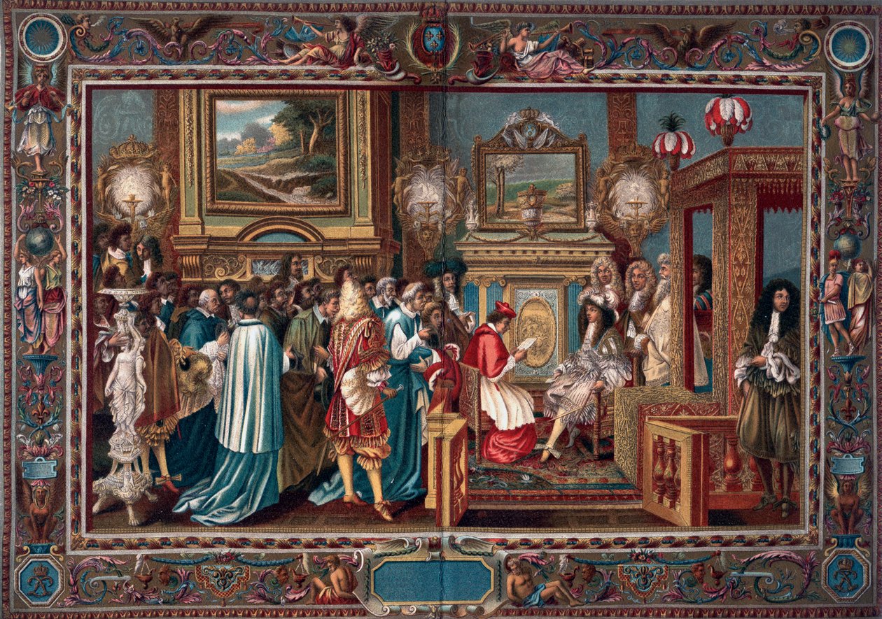 Ludvig XIVs audiens til den pavelige ambassadør Sigismondo Chigi, 29. juli 1664, 1903. af Charles Le Brun
