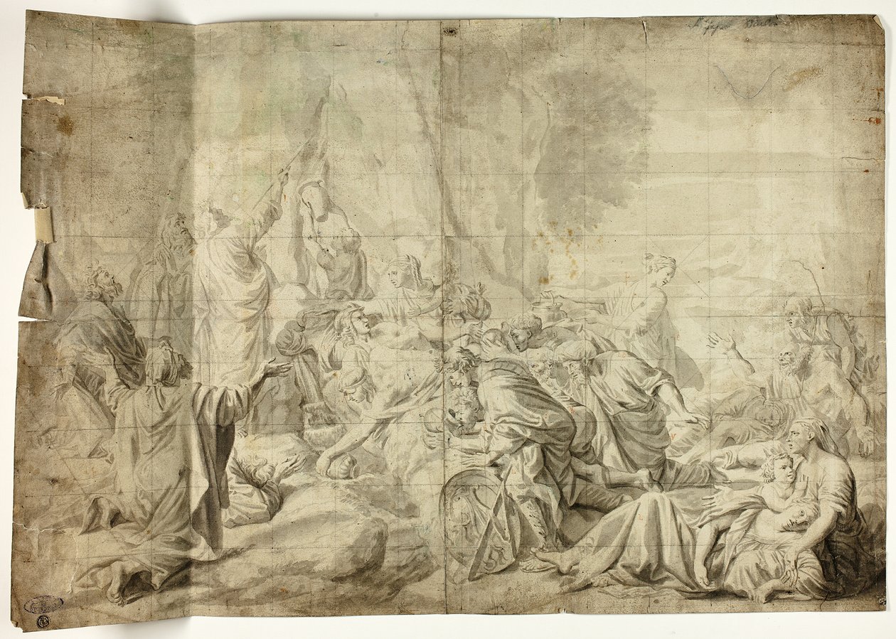 Moses trækker vand fra klippen af Charles Le Brun