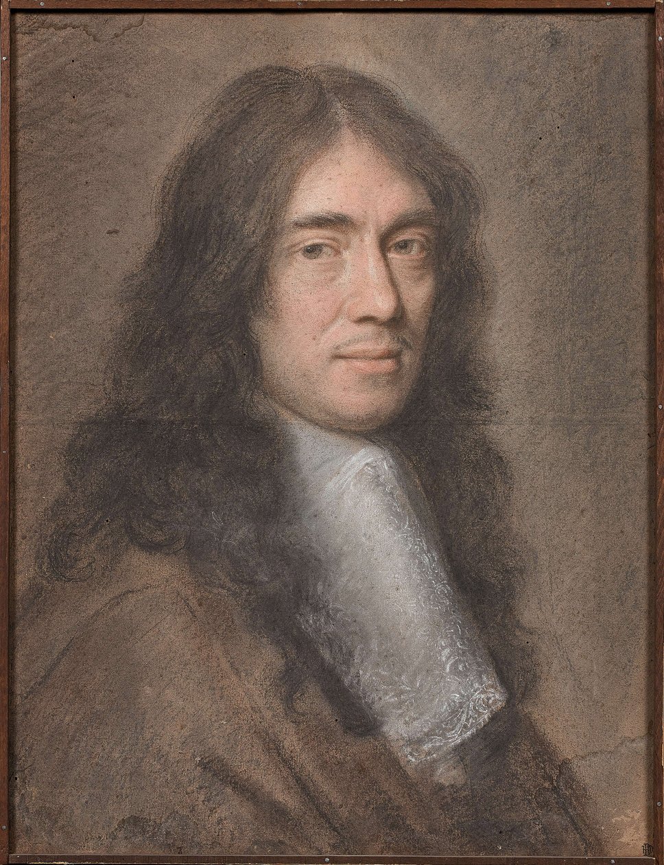 Portræt af Charles Perrault (pastel på pap) af Charles Le Brun