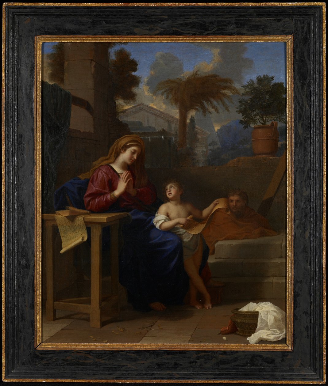 Den hellige familie i Egypten, ca. 1660 af Charles Le Brun
