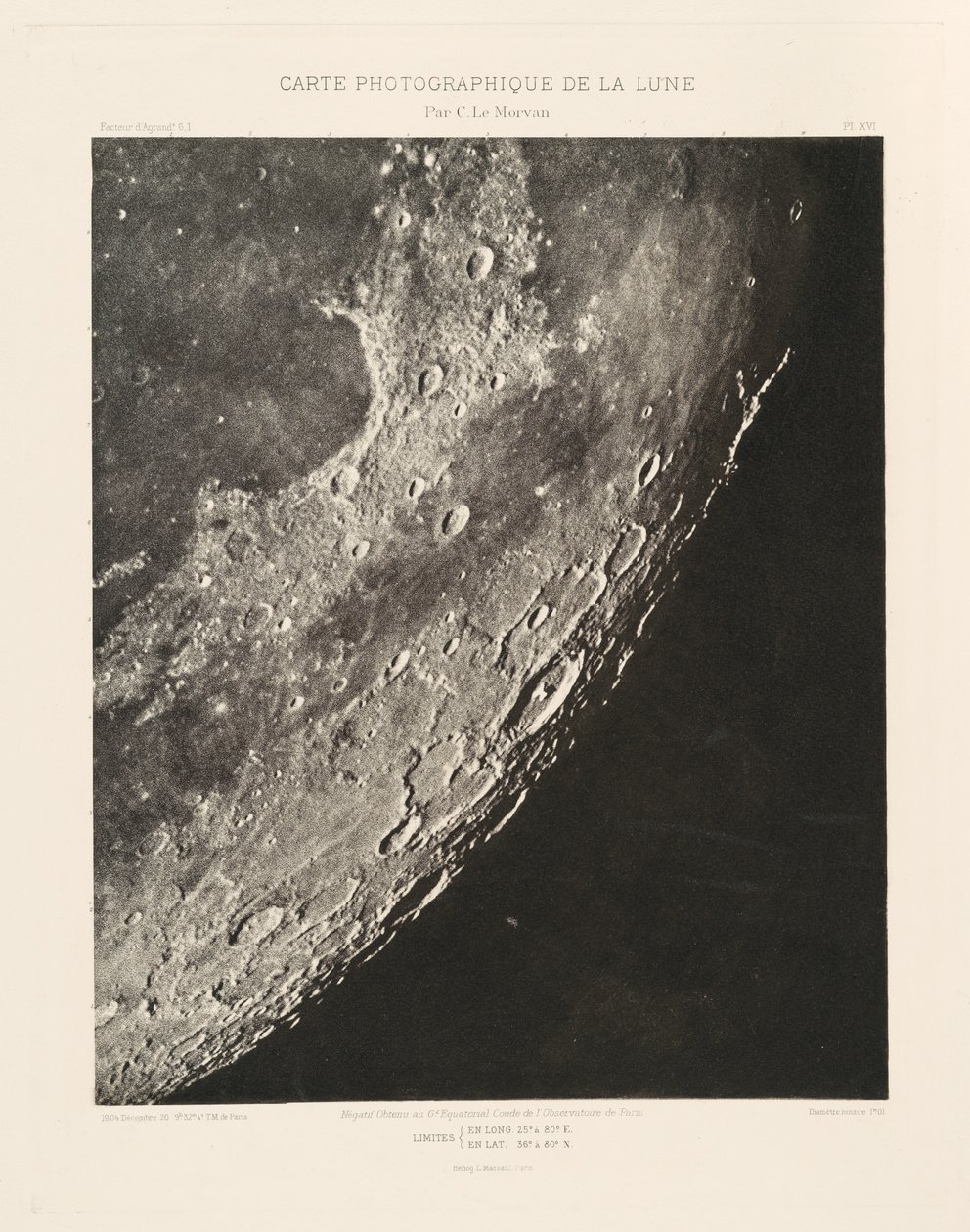 Fotografisk kort over månen, plade XVI, 20. december af Charles le Morvan