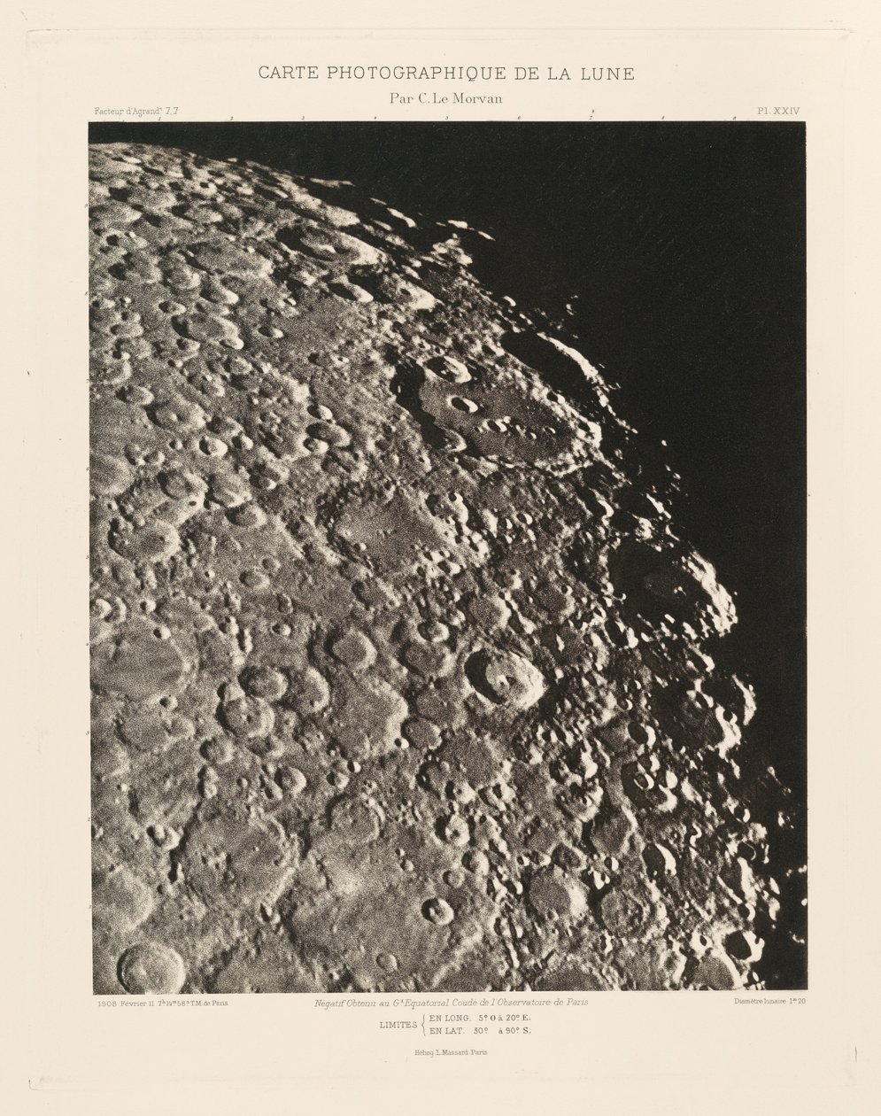 Carte photographique de la lune, planche XXIV (Fotografisk kort over månen, planche XXIV),11. februar af Charles le Morvan
