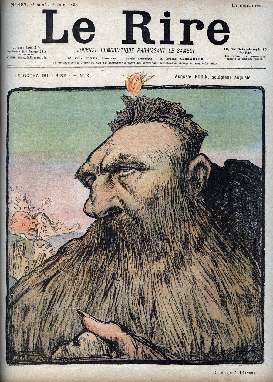 Auguste Rodin (1840-1917) billedhugger Augustus - tegneserie af Charles Leandre (1862-1934) i "" Le Rire"" af 4. juni af Charles Leandre