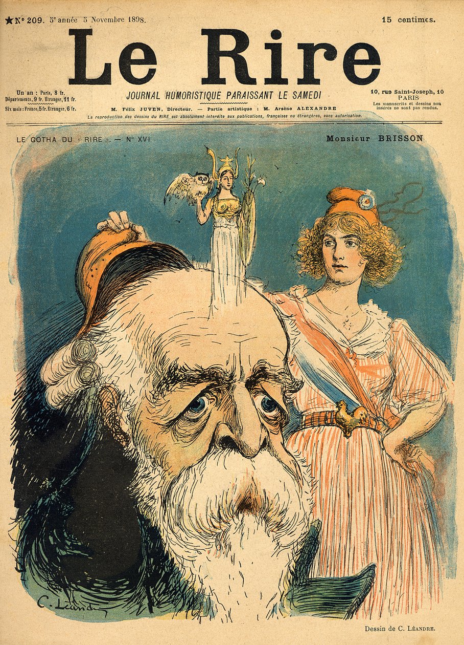 Karikatur af Henri Brisson, fra forsiden af "Le Rire", 5. november 1898 af Charles Leandre