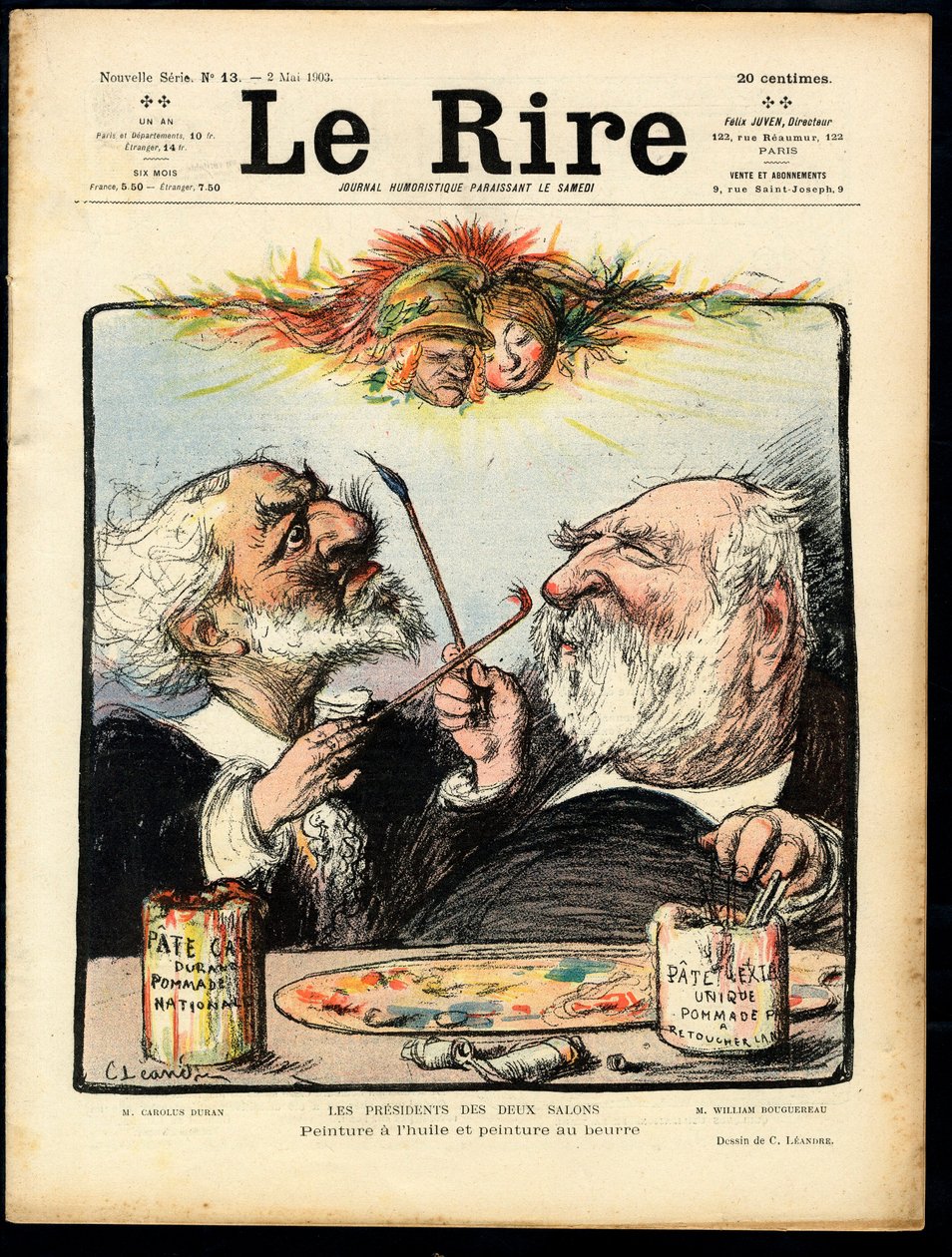 Cover af ""Le Lire"", satirisk i farver af Charles Leandre