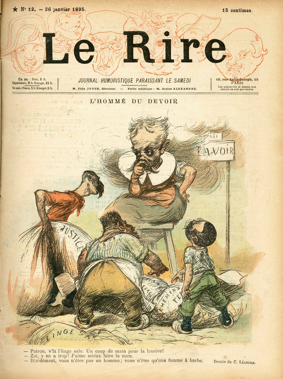 Cover af ""Le Lire"", satirisk i farver af Charles Leandre