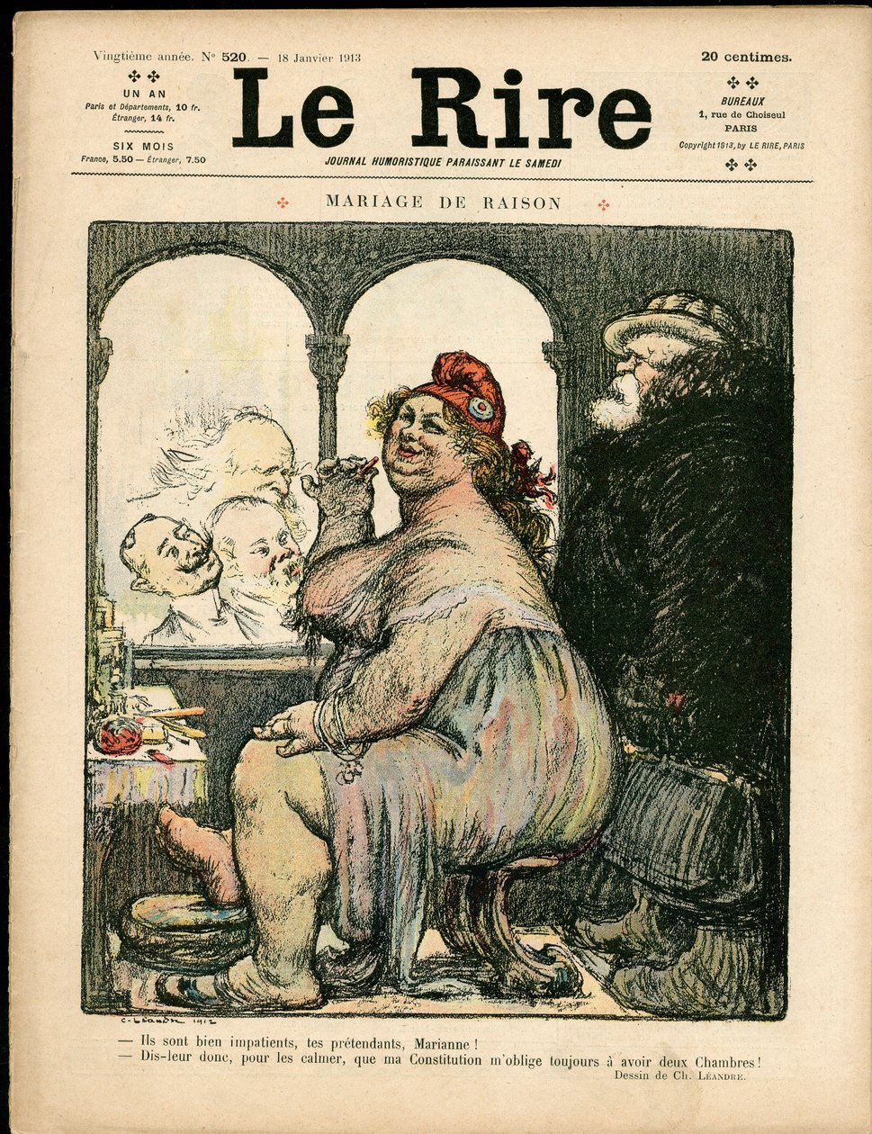 Cover af "" The Laughs", Satirisk i farver af Charles Leandre