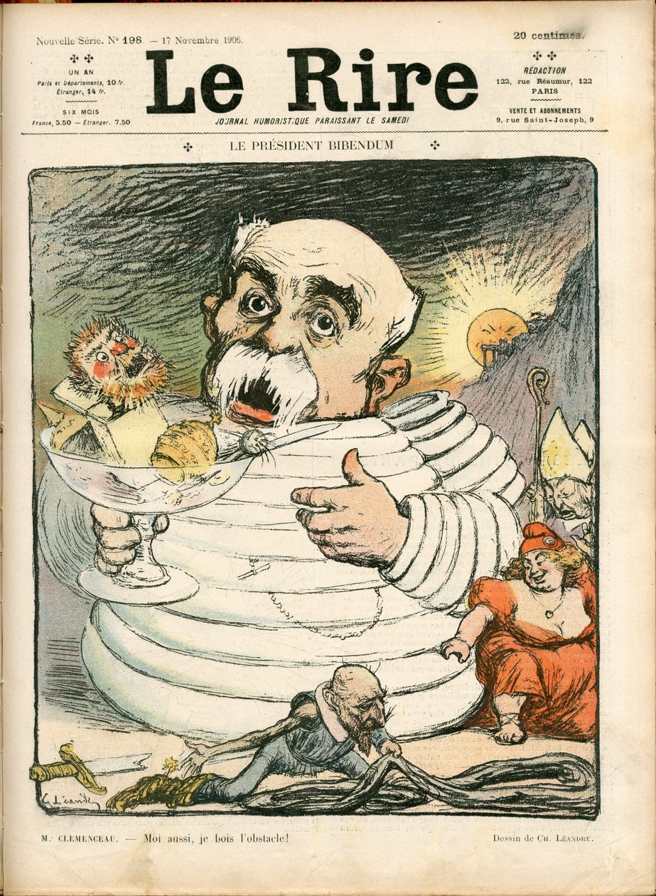 Cover af "" Latteren"", nummer 198, Satirisk i farver af Charles Leandre