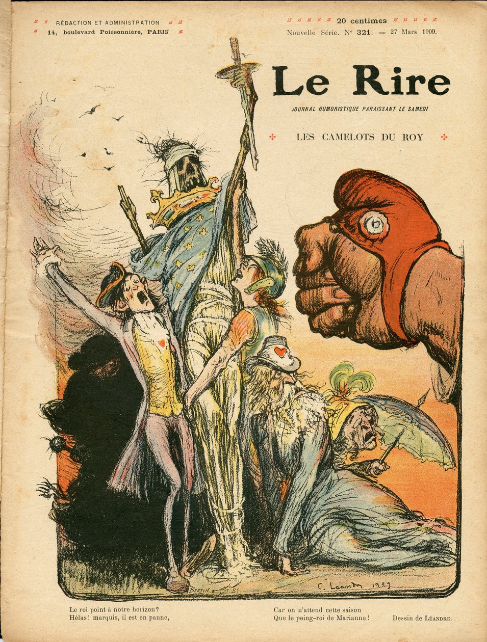 Cover af "" Latteren"", nummer 321, Satirical en Couleurs af Charles Leandre