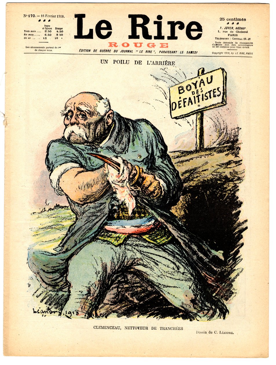 Cover af "" Den røde latter", Satirisk i farver af Charles Leandre
