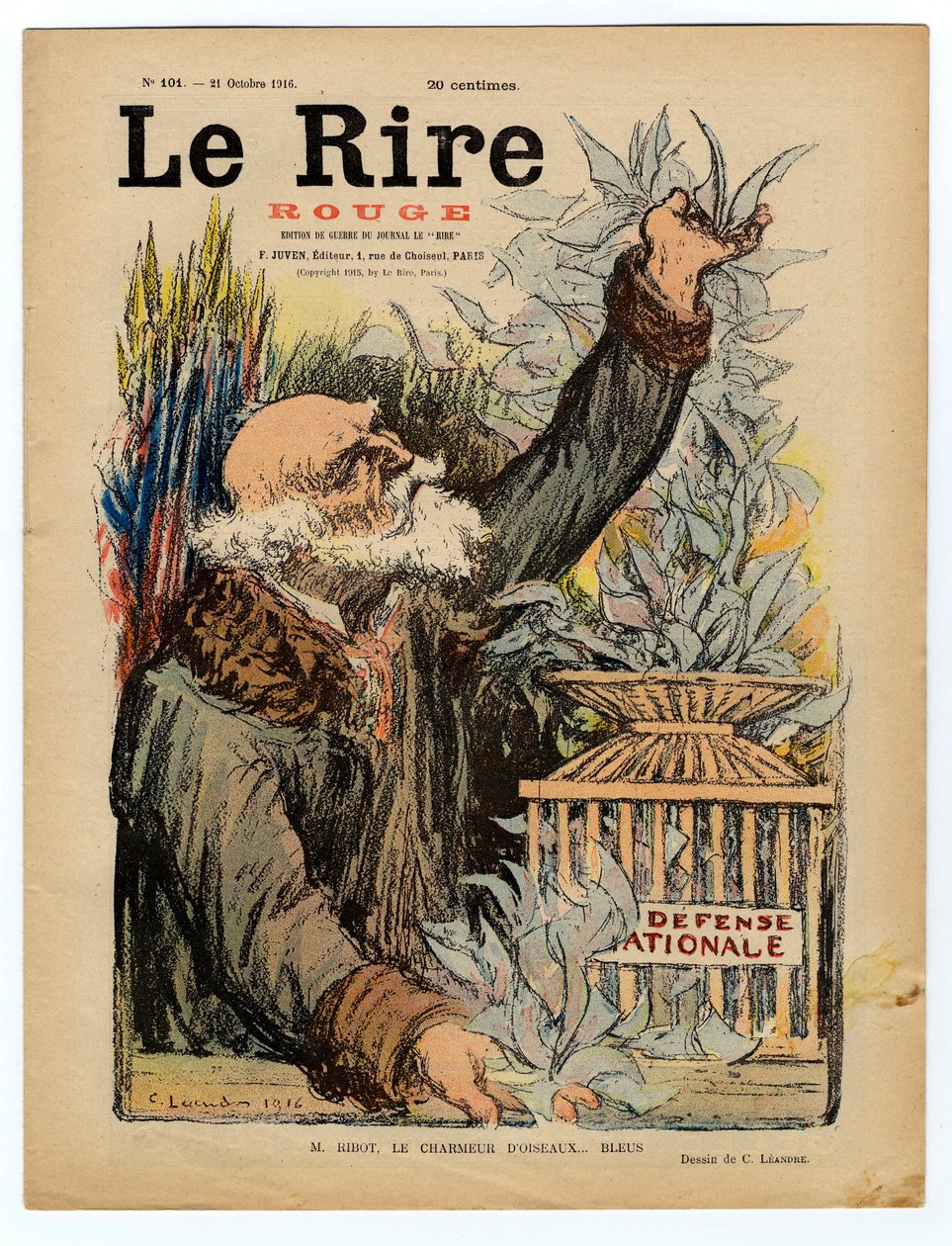 Cover af "" Den røde latter", Satirisk i farver af Charles Leandre