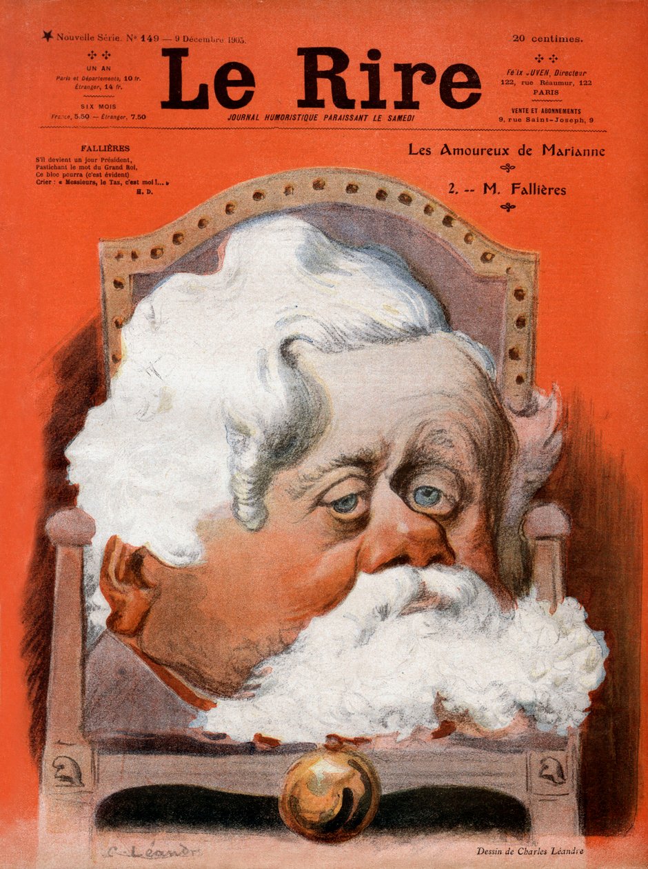 Forsiden af fransk satireblad "Le Rire" 9. december af Charles Leandre