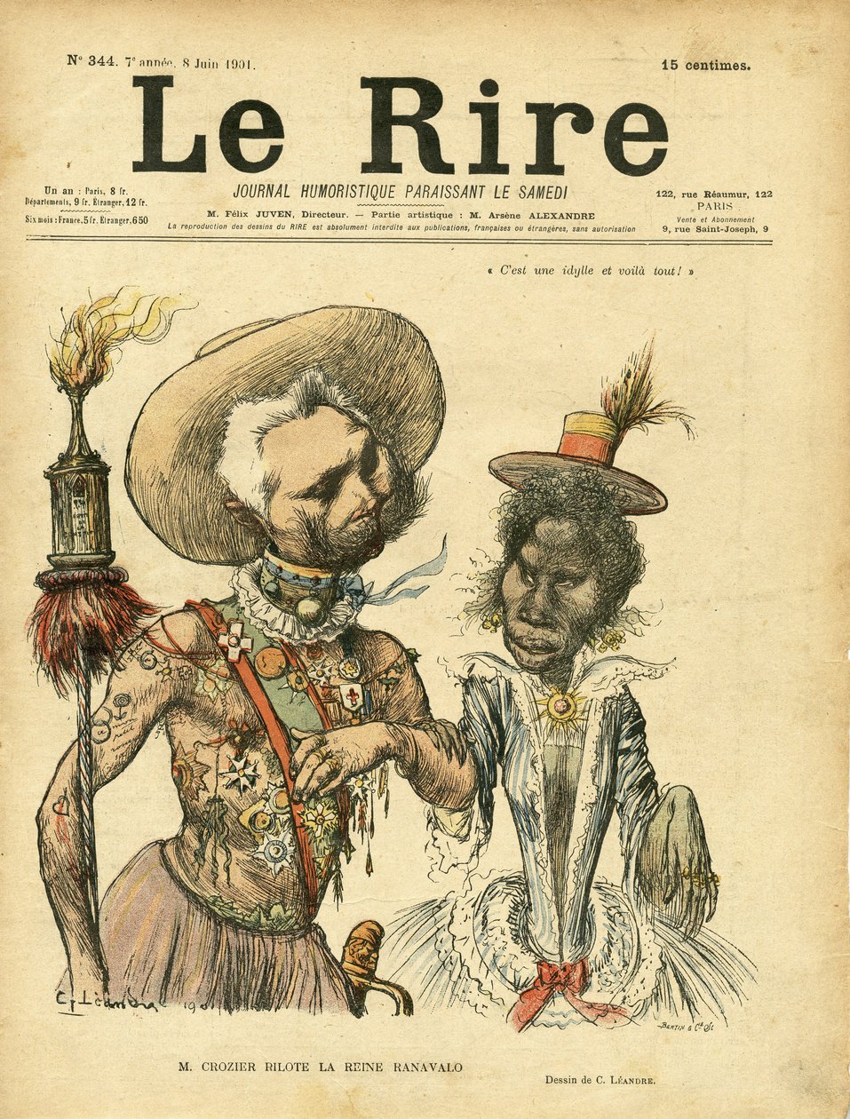 Illustration af Charles Leandre (1862-1934) til Cover of Le Rire, nr. 264 af Charles Leandre