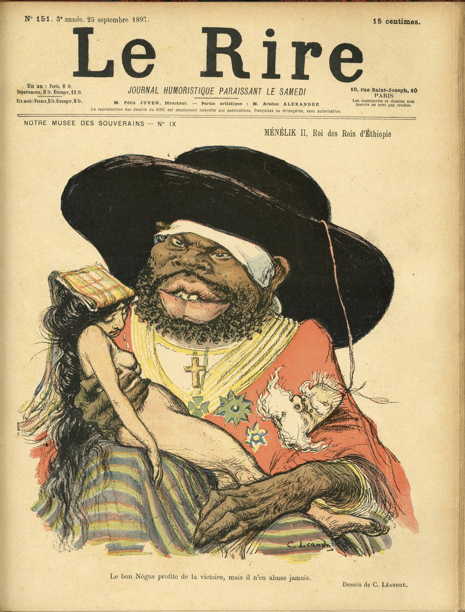 Illustration af Charles Leandre (1862-1934) til forsiden af Le Lire af Charles Leandre