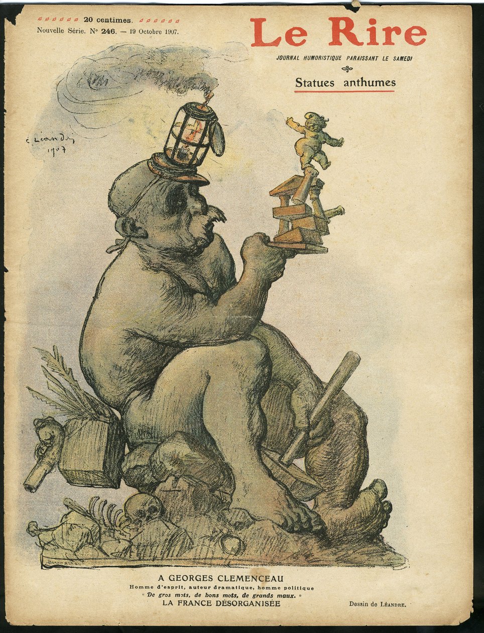 Illustration af Charles Leandre (1862-1934) til forsiden af Le Rire af Charles Leandre